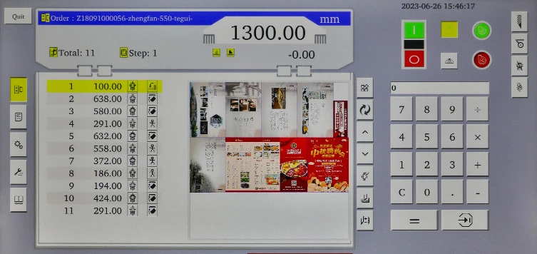 A digital dashboard on the paper cutting line for real-time monitoring of production data