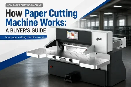 how paper cutting machine works illustration