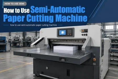 how to use semi automatic paper cutting machine illustration